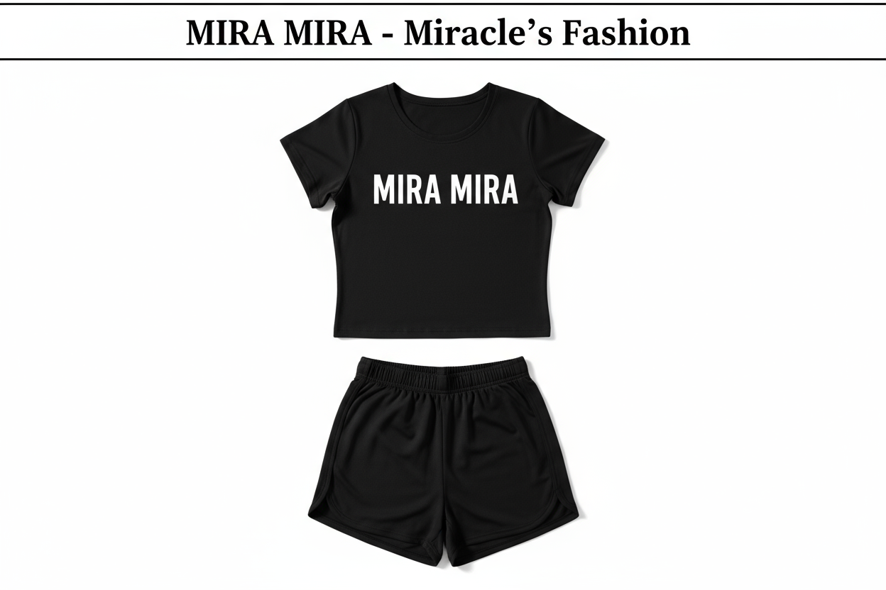 Black Top & Shorts Set Product