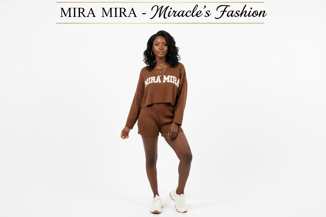 Black Woman in Brown Set