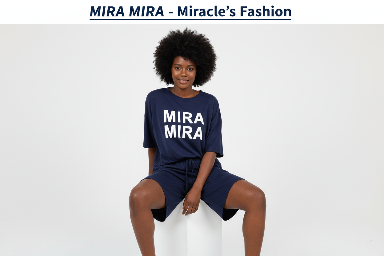 Black Woman in Navy Blue Set