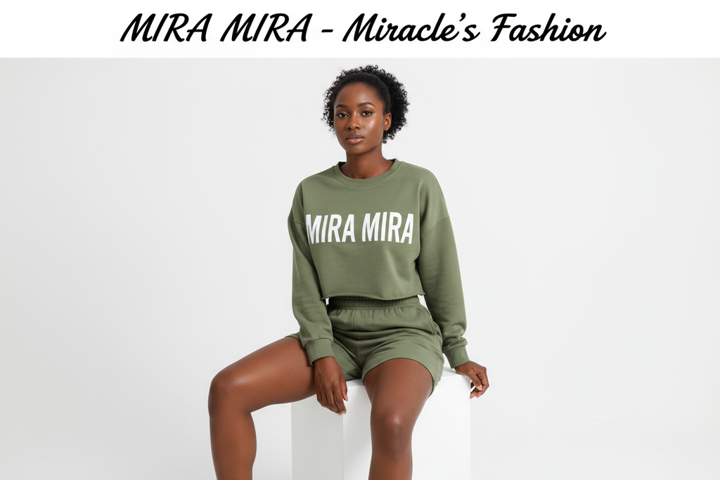 Black Woman in Olive Green Set