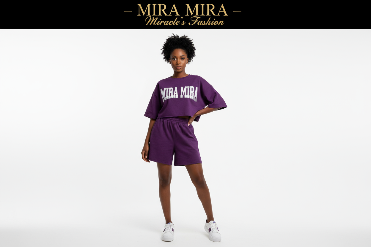 Black Woman in Purple Set