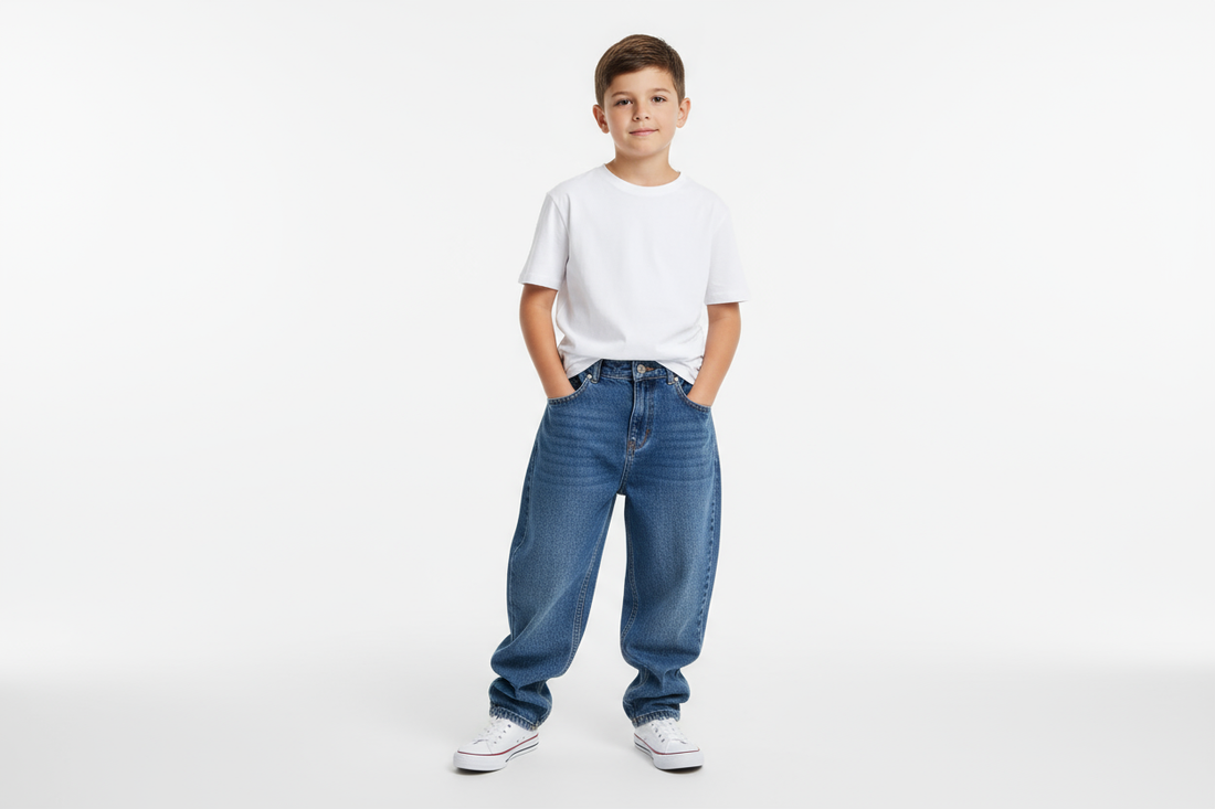 Boys Baggy Jeans on Model