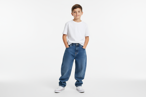 Boys Baggy Jeans on Model