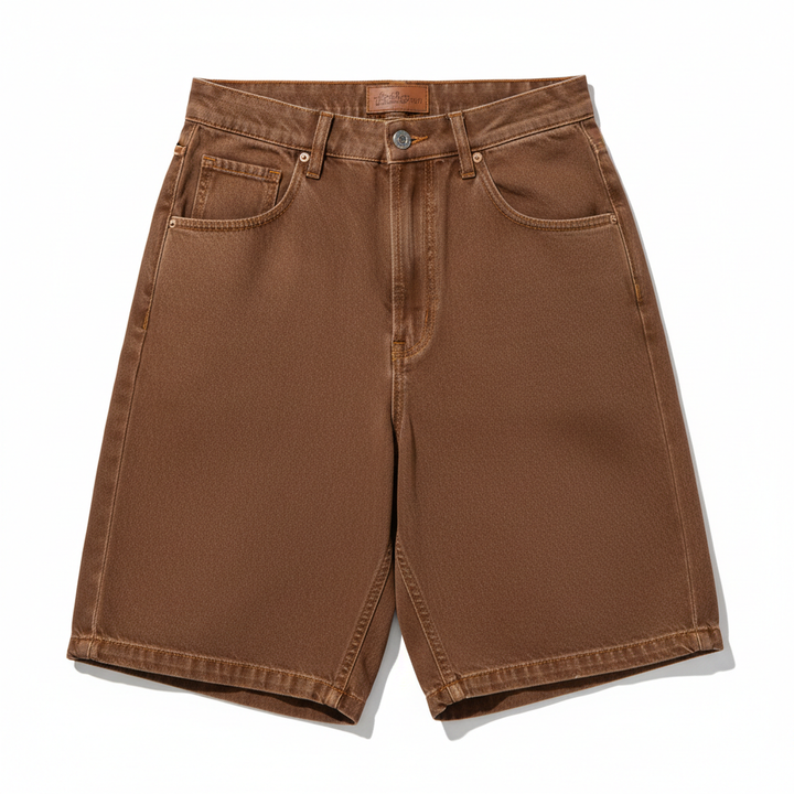 Brown jorts front