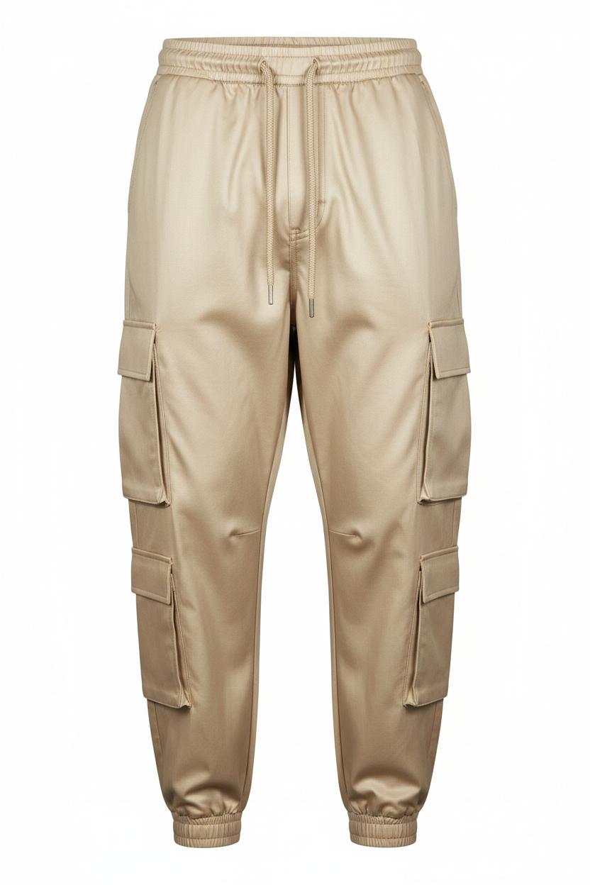 Champagne Gold Cargo Pants