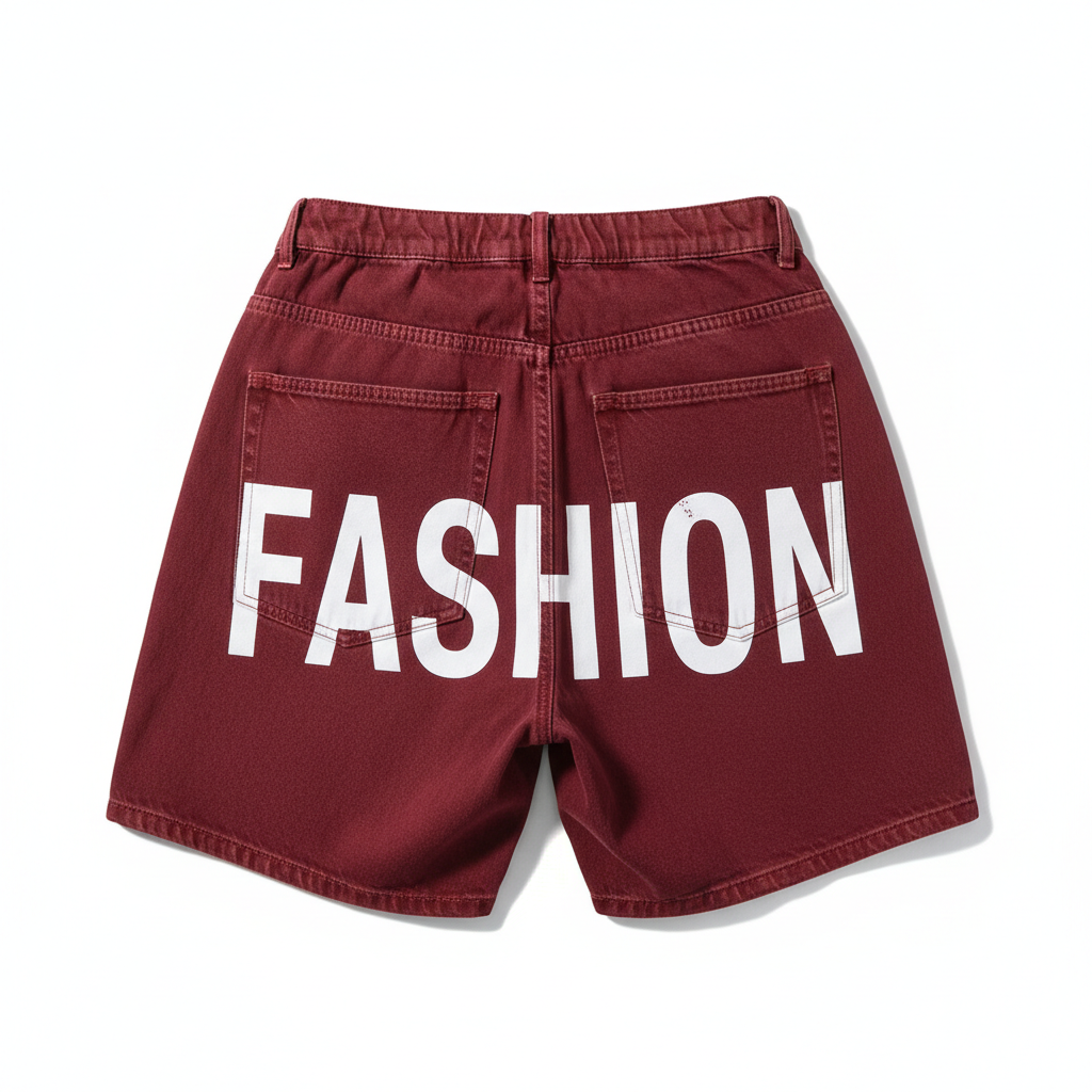 Dark red jorts back with FASHION