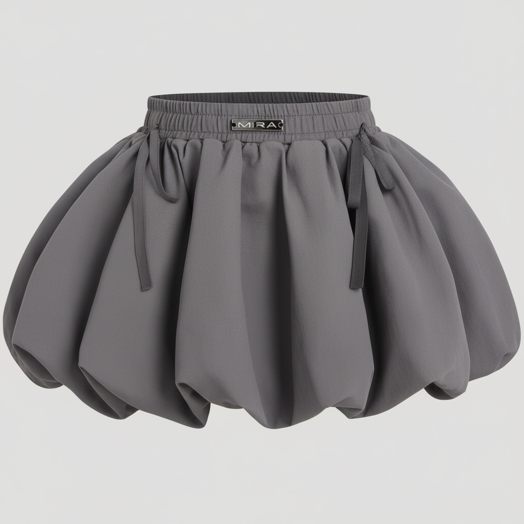 Gray bubble skirt with MIRA
