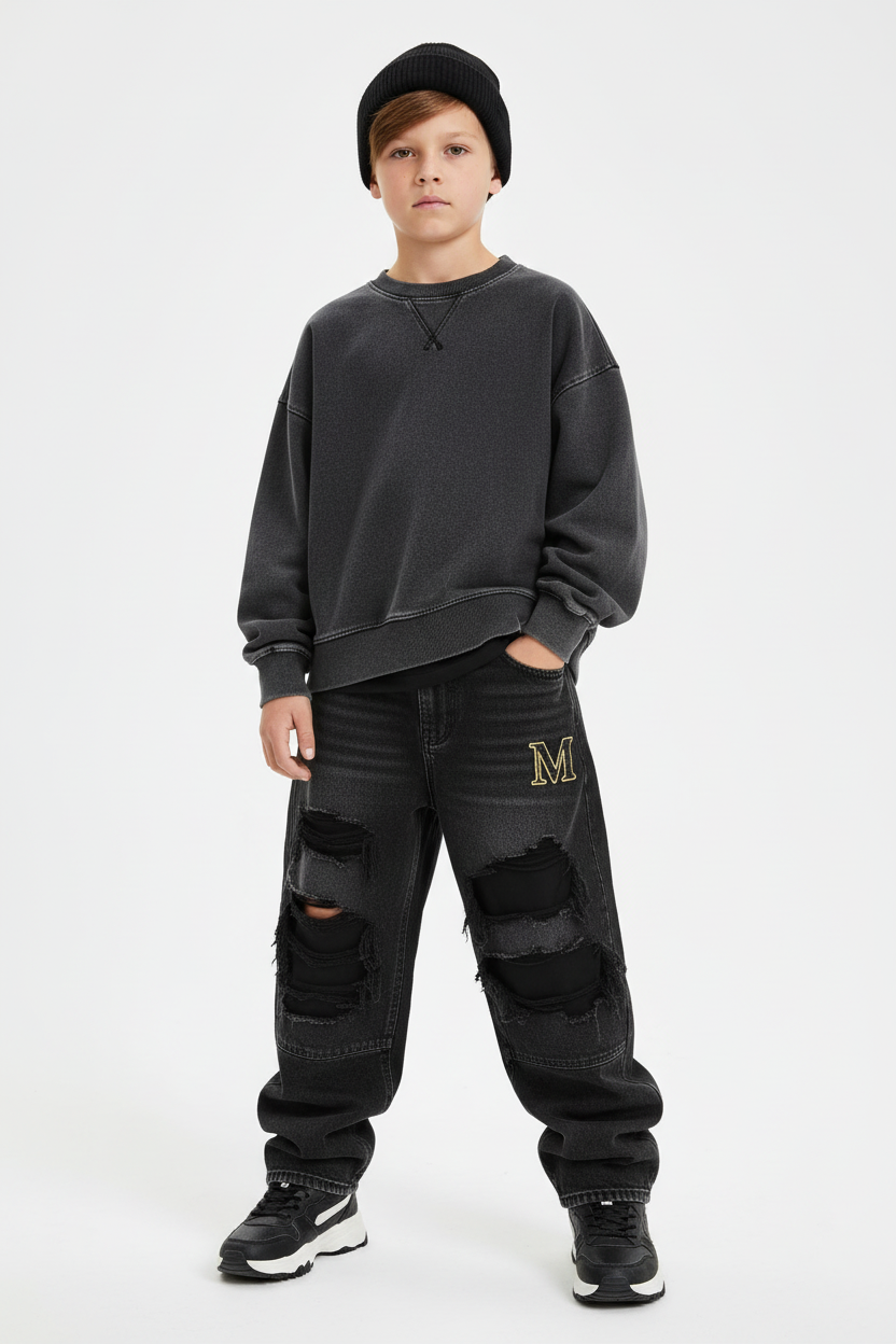 "MIRA MIRA" Boys'Distressed Denim Jeans -"(MIRACLE'S FASHION)"M.M.S