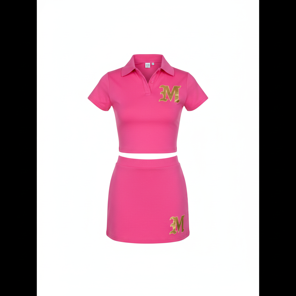 "MIRA MIRA" Cropped Tee & Mini Skirt Matching Set" "(MIRACLE)" FASHION M.M.S