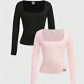 "MIRA MIRA" Women's M Signature Long Sleeve Fitted Top "(MIRACLE'S FASHION)"
