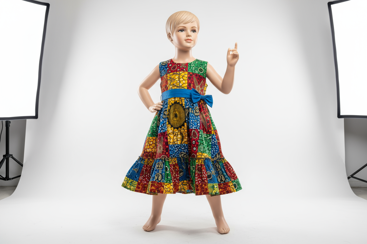 Kids African dress with vibrant prints