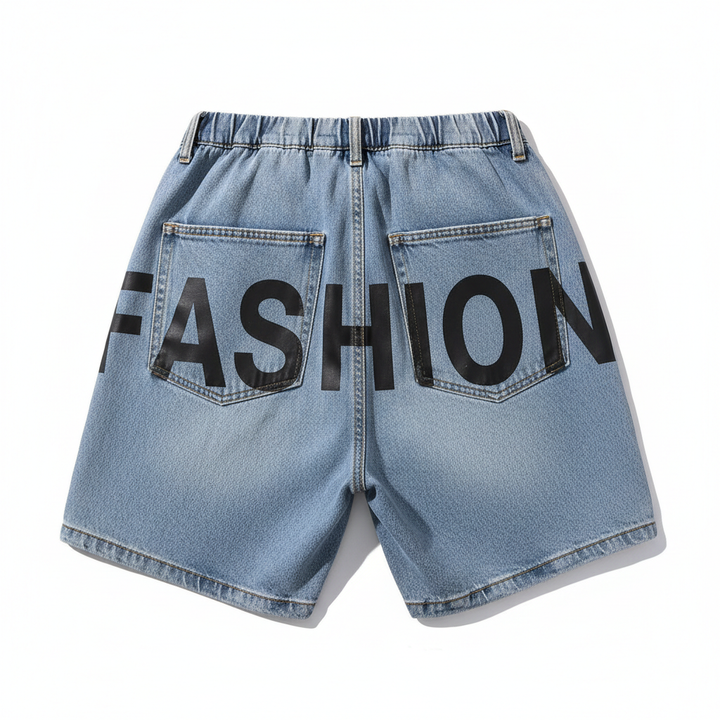 Light wash jorts back with FASHION