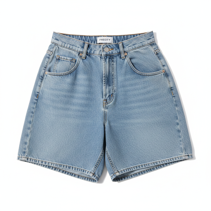 Light wash jorts front