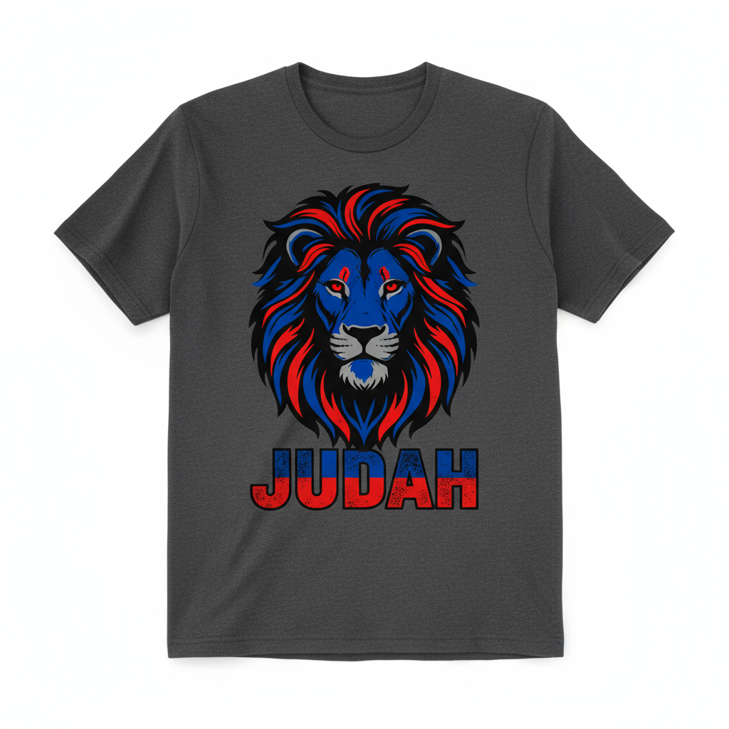 Lion of Judah T-Shirt - Black, Blue, Red