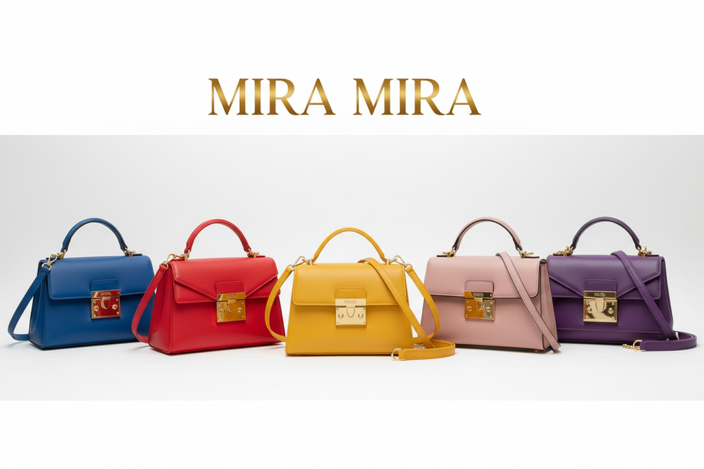 MIRA MIRA banner with handbags
