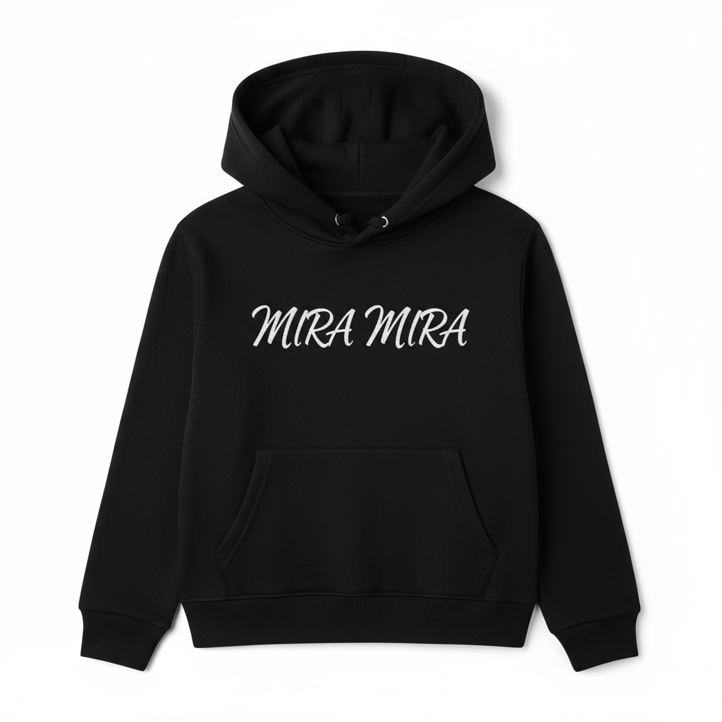 MIRA MIRA Black Hoodie Cursive