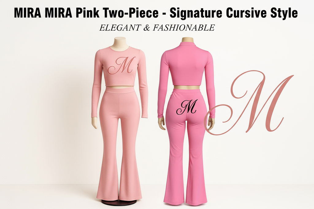 MIRA MIRA Pink Two-Piece Outfit with Headline