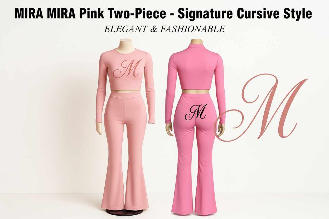 MIRA MIRA Pink Two-Piece Outfit with Headline