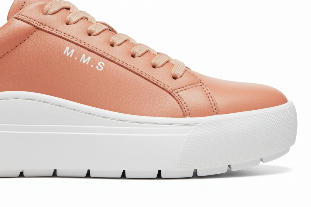 Peach sneaker close-up
