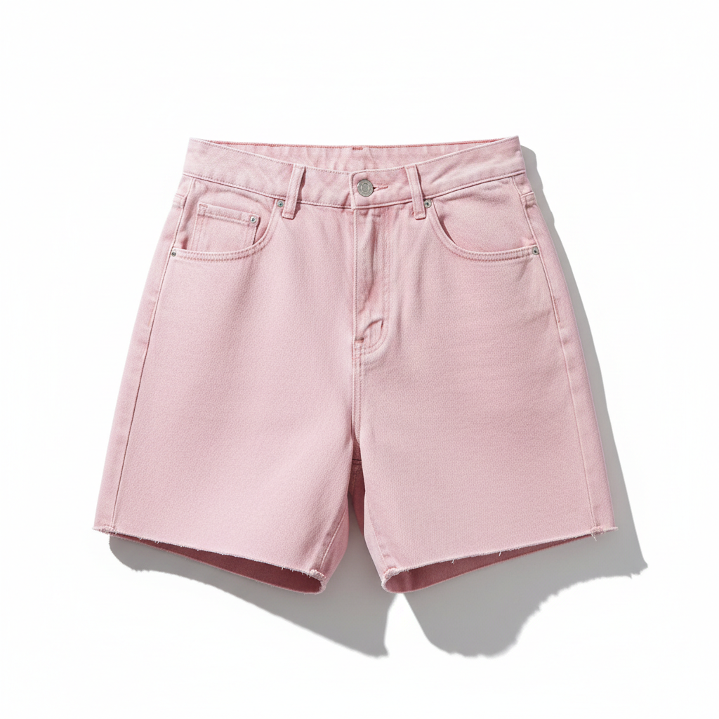 Pink jorts front