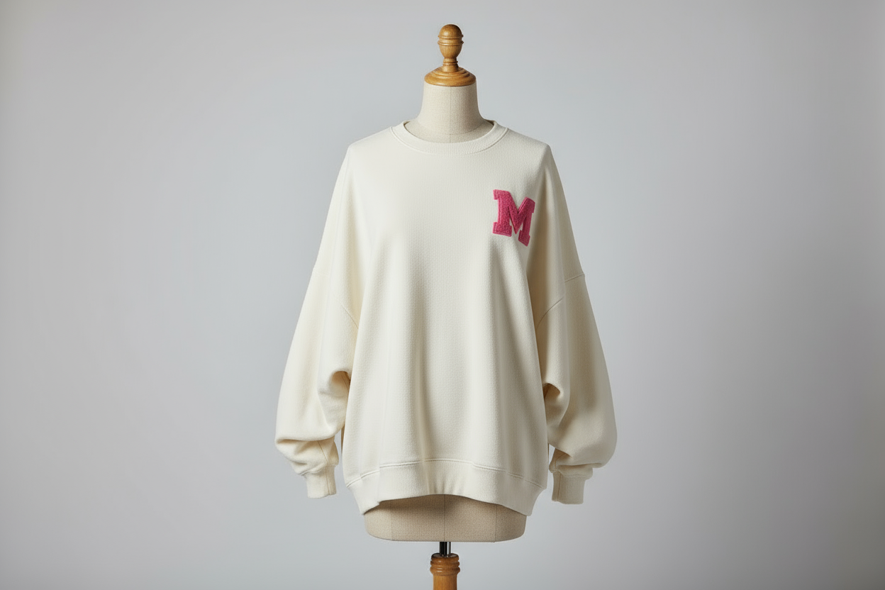 Pink soft oversized sweatshirt with M logo