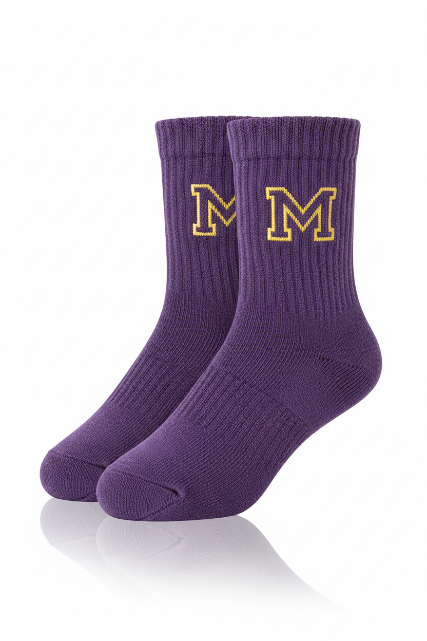 Purple Socks with M Logo