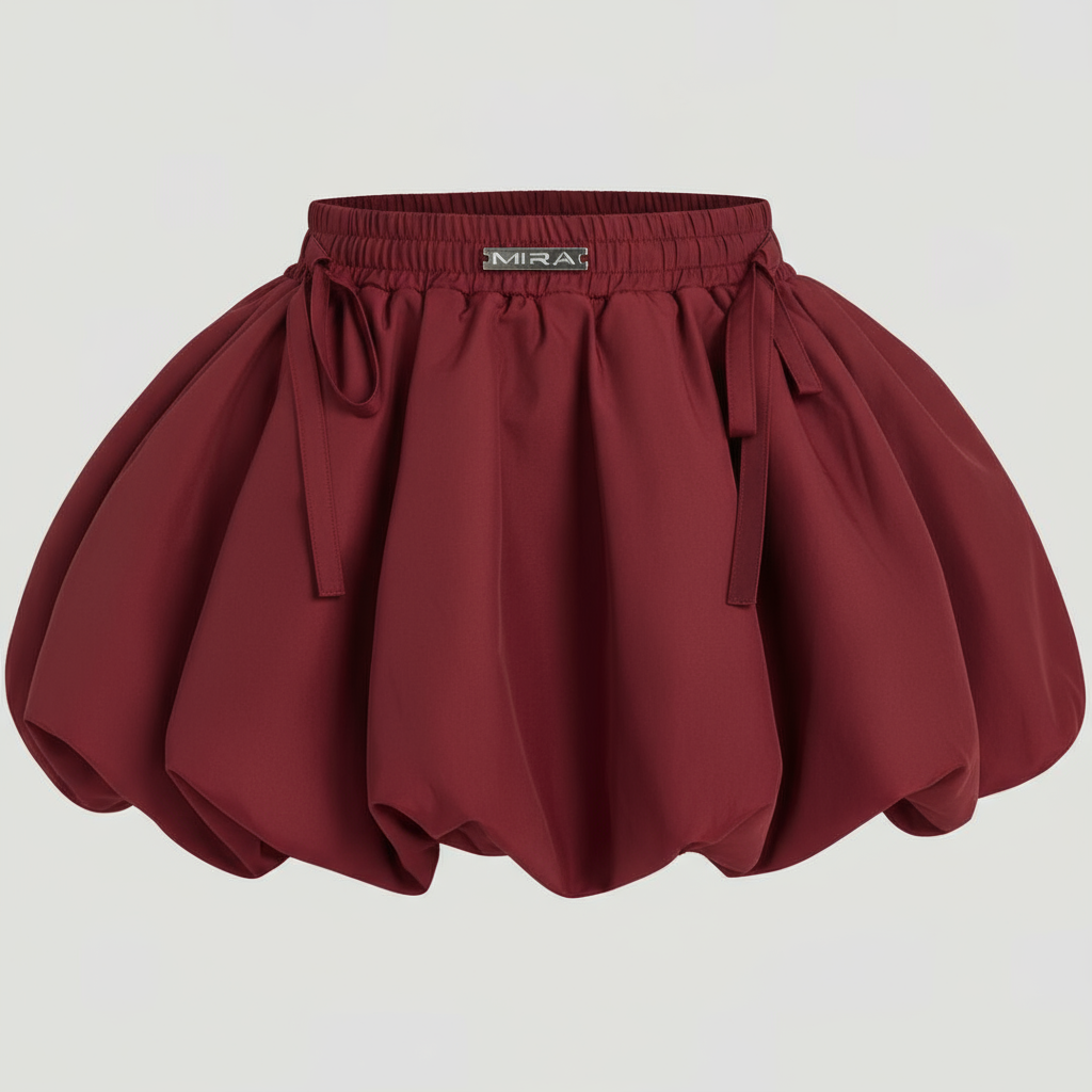 Red bubble skirt with MIRA