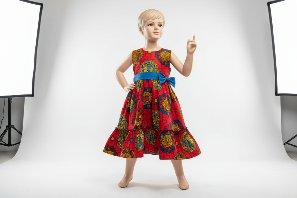 Red kids African dress