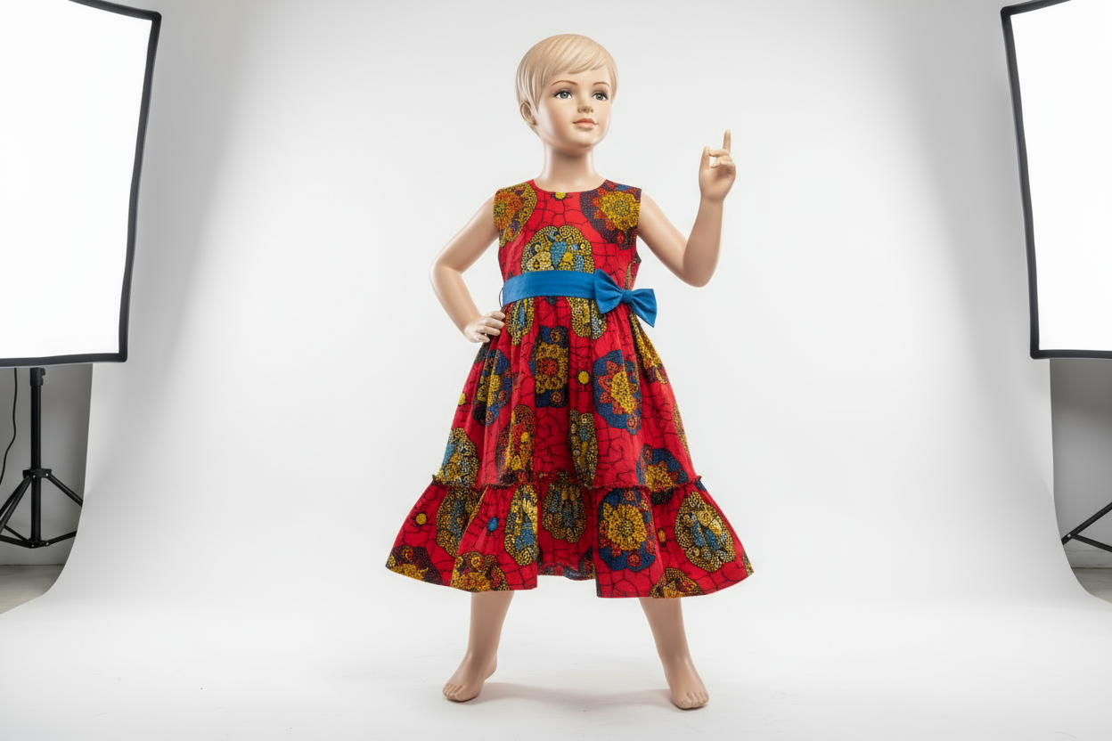 Red kids African dress