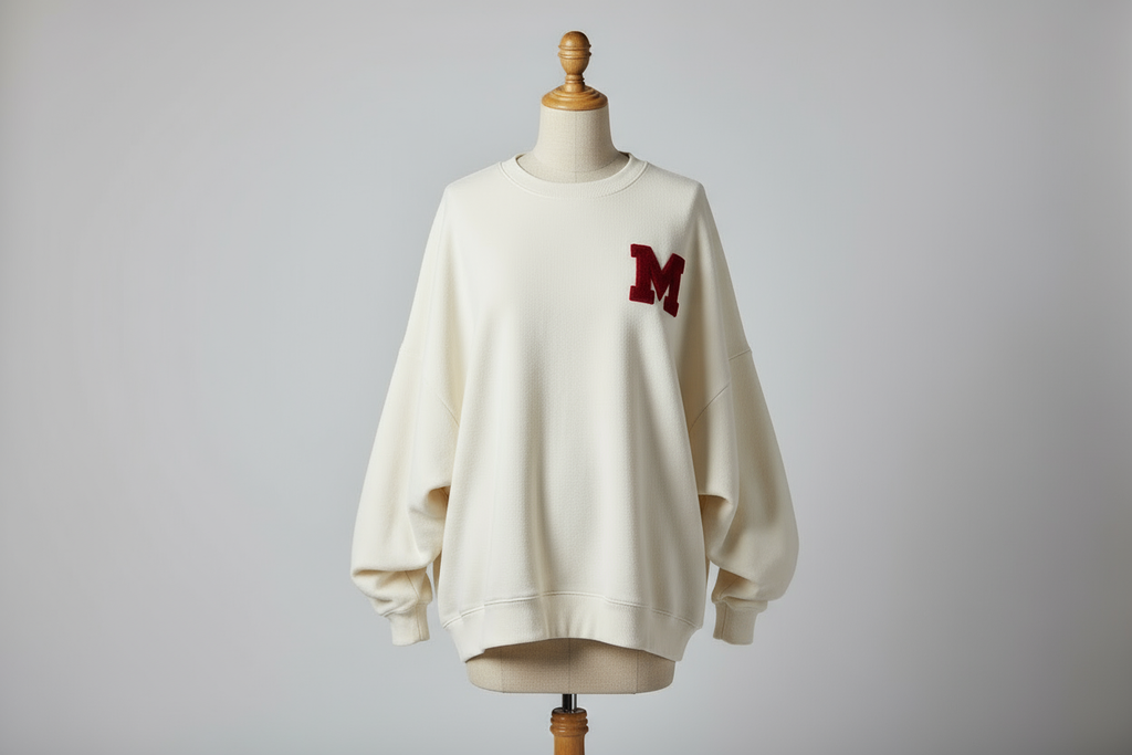 Red soft oversized sweatshirt with M logo