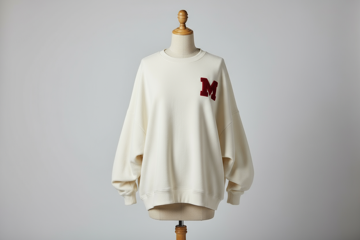 Red soft oversized sweatshirt with M logo