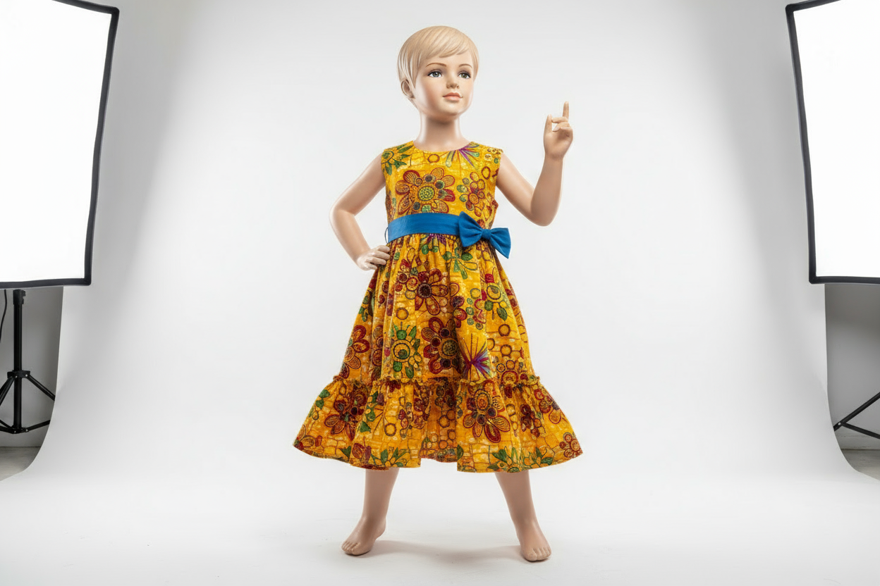 Yellow kids African dress