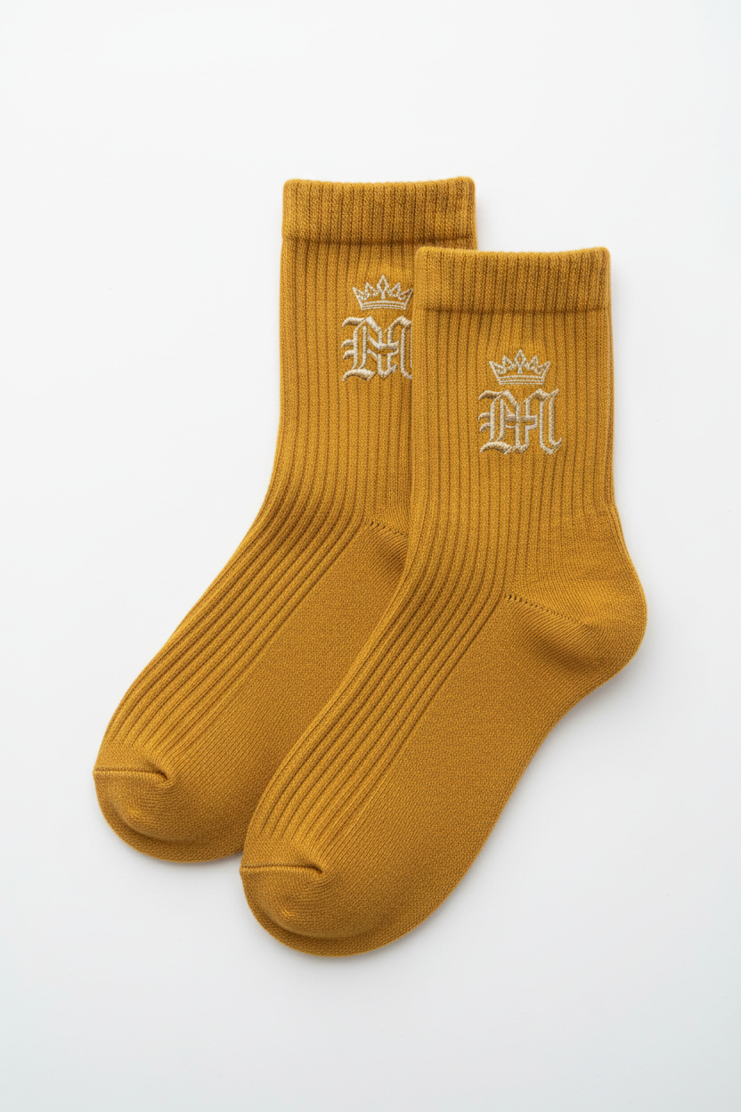 Yellow Socks with M Logo